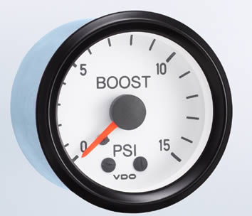 vdo Cockpit White 15 PSI Mechanical Boost Gauge